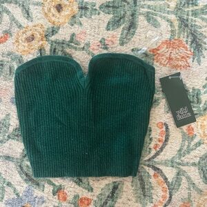 Wild Fable Dark Green Ribbed Tube Top NWT